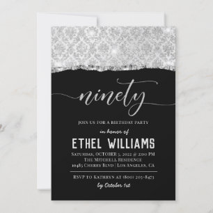 Ninety Diamond Birthday Invitation