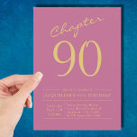 Ninety Pink Gold 90th Birthday Party Invitation<br><div class="desc">Whether you’re celebrating the big 9-0 or planning a party for a loved one, these personalised 90th birthday invitations from Zazzle are the perfect way to make your event stand out. Featuring an eye-catching pink and gold colour palette, these fun party invites will make a statement and bring your family...</div>