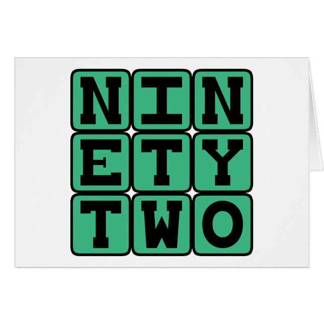 Ninety Two, Number 92 (Front Horizontal)