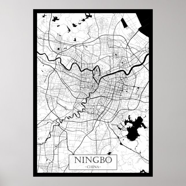 Ningbo China Map Poster (Front)