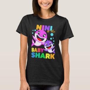 Nini Of The Baby Birthday Shark Nini Shark Christm T-Shirt