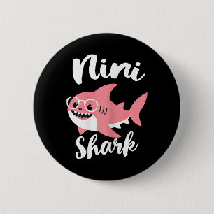 Nini Shark Mother's Day Grandma Funny  6 Cm Round Badge