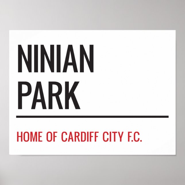 Ninian Park Stadium Street Sign (Front)