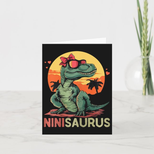 Ninisaurus Dino Dinosaur Nini-saurus T-rex Mother' Card (Front)