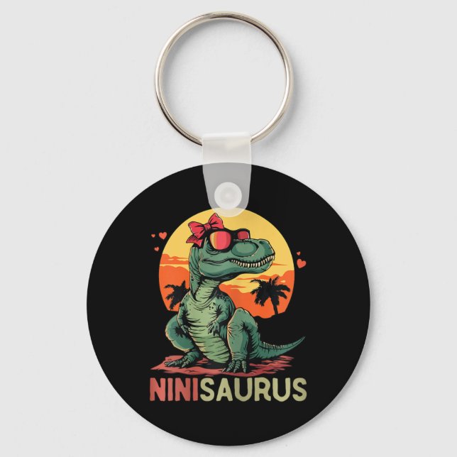 Ninisaurus Dino Dinosaur Nini-saurus T-rex Mother' Key Ring (Front)