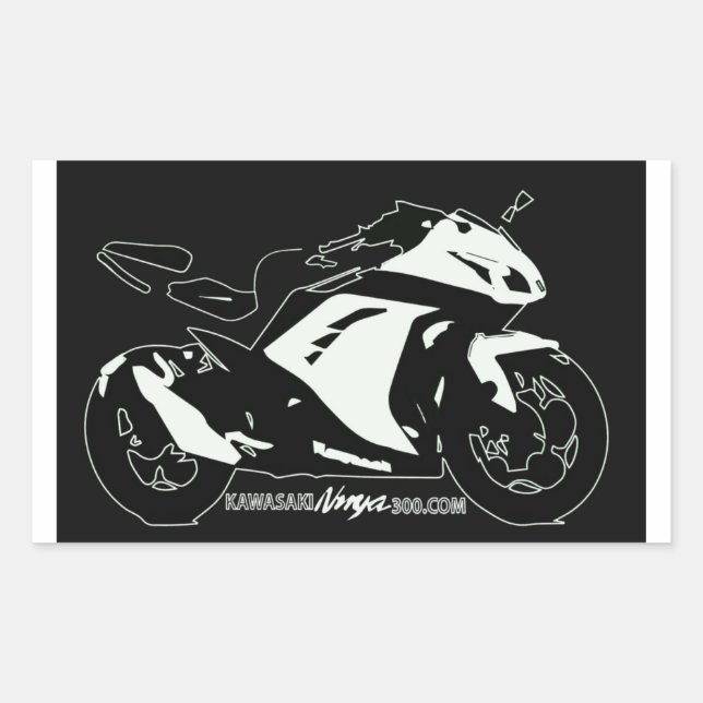 Ninja 300 forum Black and white sticker (Front)