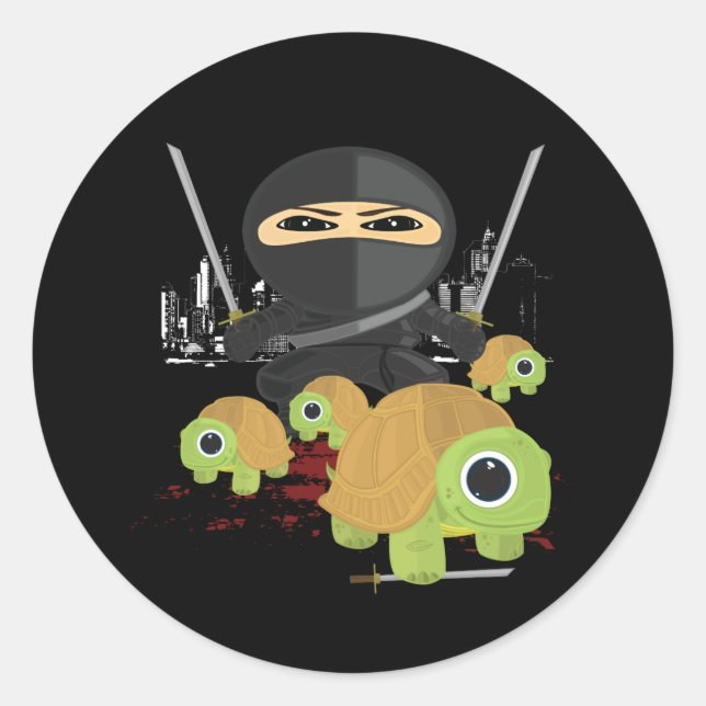 Ninja and Turtles   Classic Round Sticker (Front)