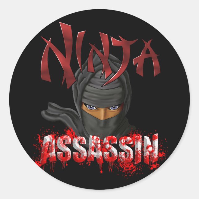 Ninja Assassin Classic Round Sticker (Front)