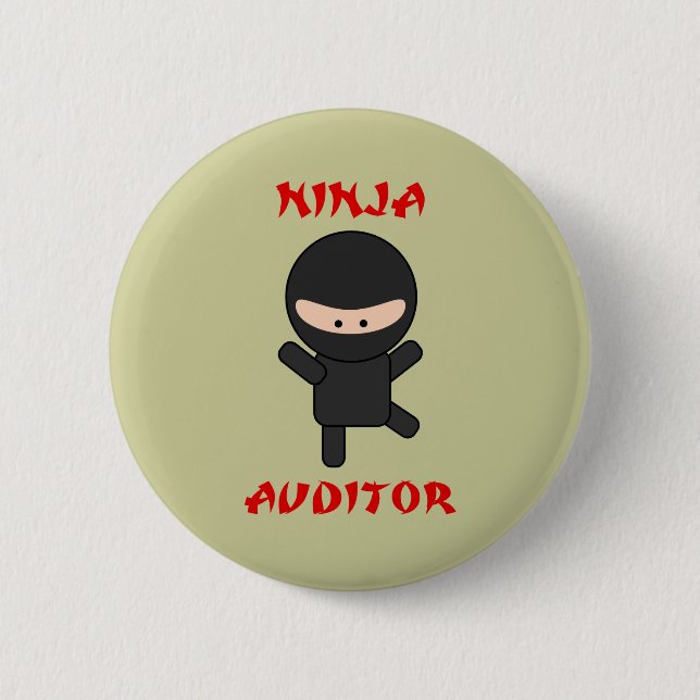 ninja auditor 6 cm round badge (Front)