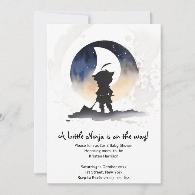 Ninja Baby Shower Invitation (Front)