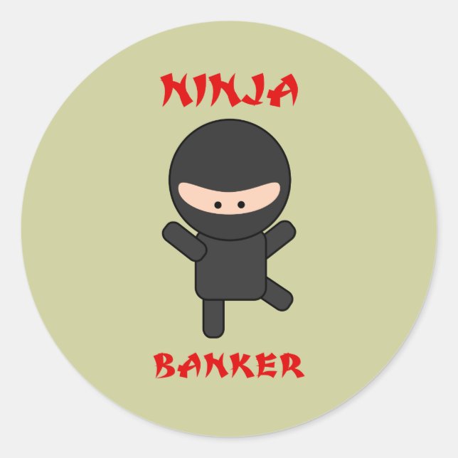 ninja banker classic round sticker (Front)