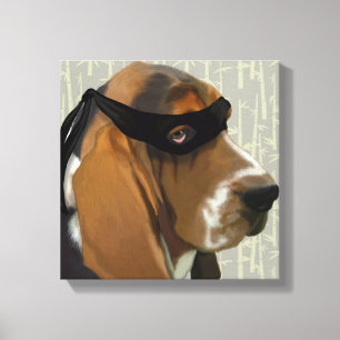 Ninja Basset Hound Dog Canvas Print