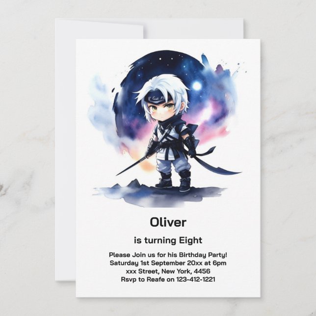 Ninja Birthday Invitation (Front)