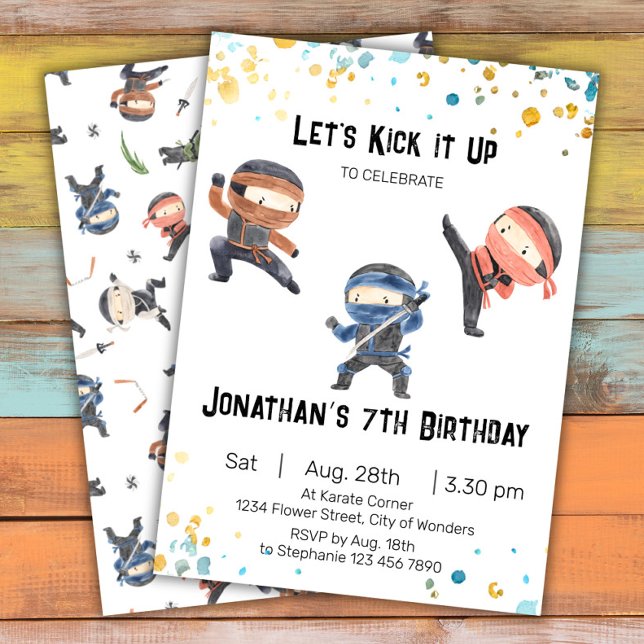 Ninja Birthday Invitation - Ninja Party (Creator Uploaded)