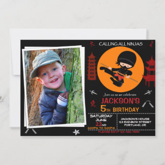 Ninja birthday invitation Ninja warrior invite