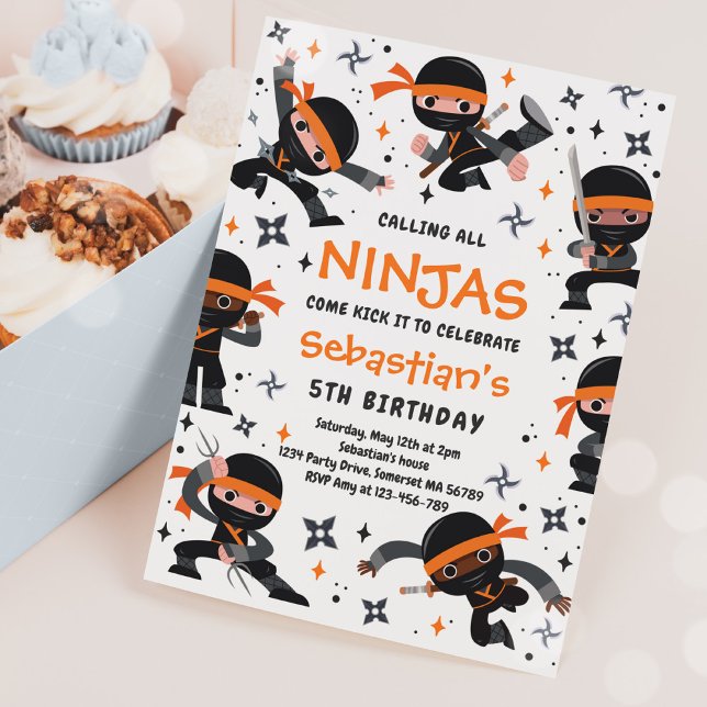 Ninja Birthday Karate Martial Arts Birthday Party Invitation (Creator Uploaded)