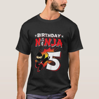 Ninja Birthday Party 5 Year Old Birthday Ninja 5 T-Shirt