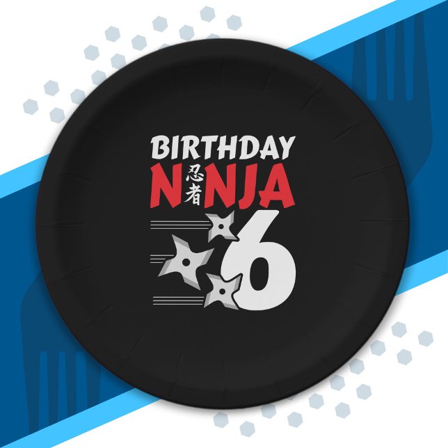 Ninja Birthday Party - Birthday Ninja 6 Paper Plate (Creator Uploaded)