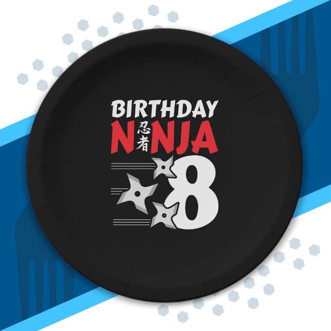 Ninja Birthday Party - Birthday Ninja 8 Paper Plate (Creator Uploaded)