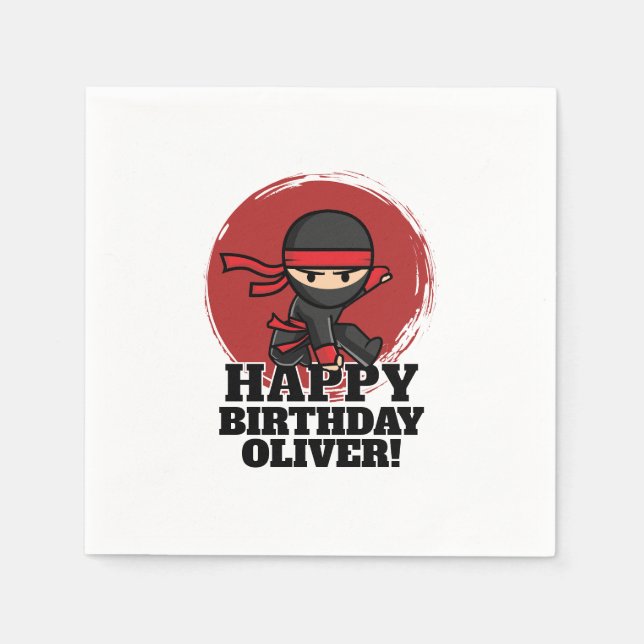 Ninja Birthday Party Napkin (Front)