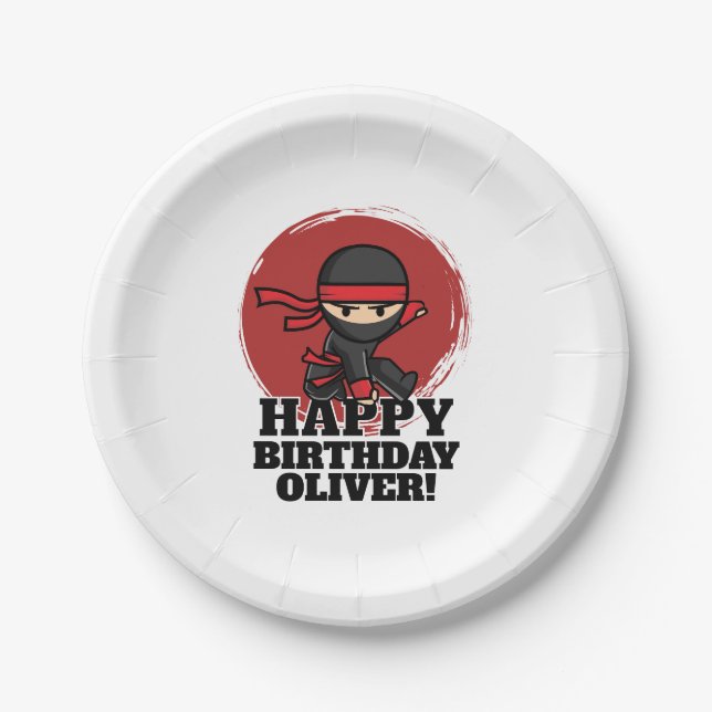 Ninja Birthday Party Paper Plate (Front)