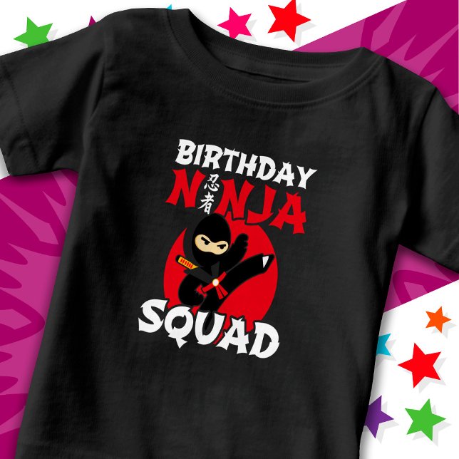 Ninja Birthday Party Theme Birthday Ninja Squad Baby T-Shirt (Creator Uploaded)