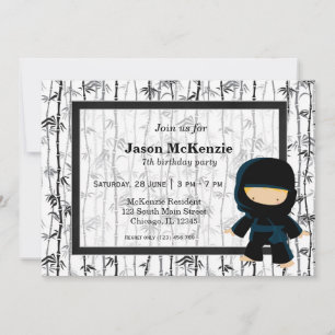 Ninja birthday theme invitation