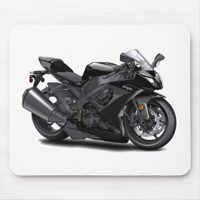 Ninja Black Bike Mouse Pad (Front)