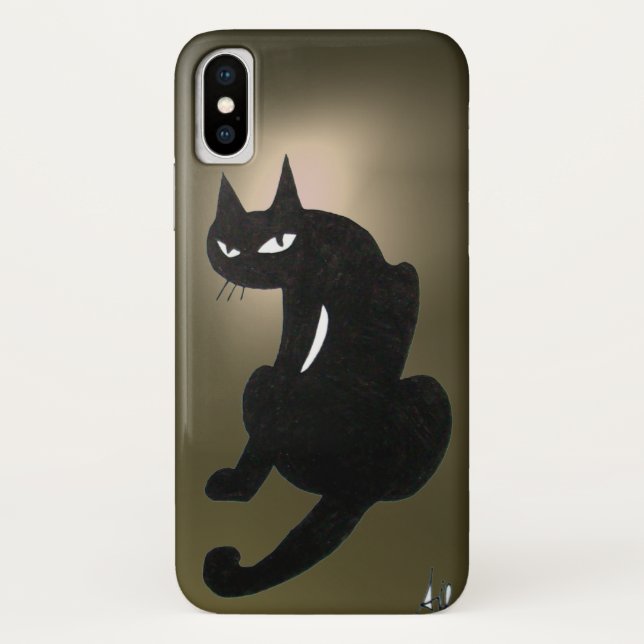 NINJA BLACK CAT Grey Case-Mate iPhone Case (Back)