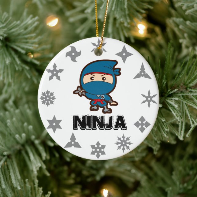 Ninja Boy Ceramic Ornament (Tree)