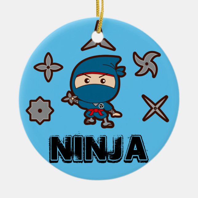 Ninja Boy Ceramic Ornament (Front)