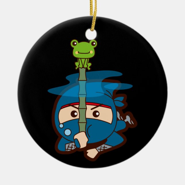 Ninja Boy Ceramic Tree Decoration (Front)