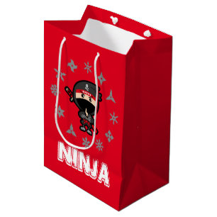 Ninja Boy Christmas Medium Gift Bag