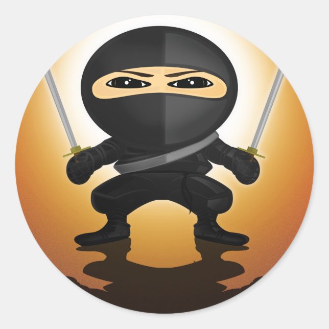Ninja Boy Classic Round Sticker (Front)