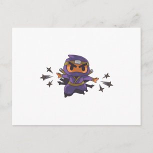 Ninja boy , cute ninja postcard