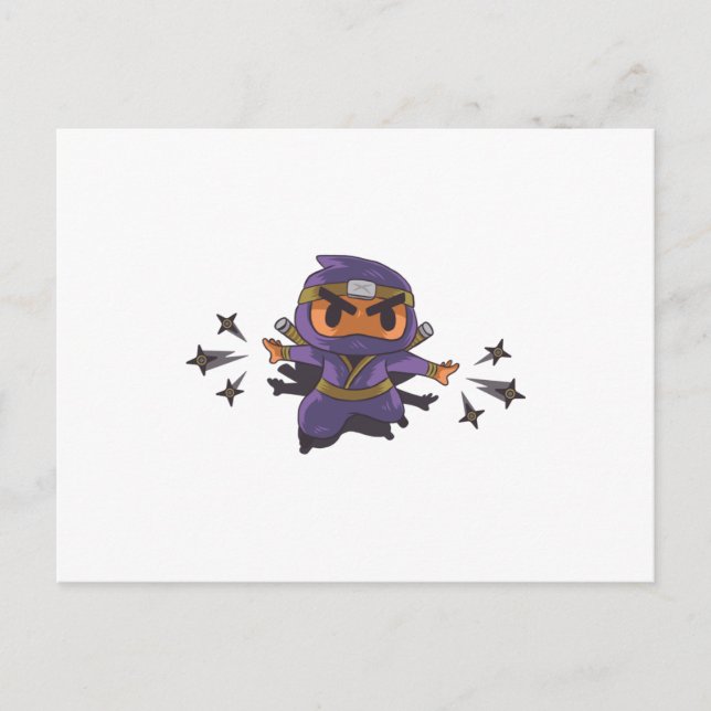 Ninja boy , cute ninja postcard (Front)