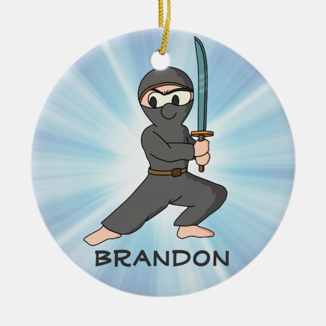 Ninja Boy  Design Ornament (Front)
