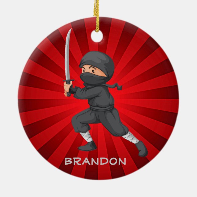 Ninja Boy  Design Ornament (Back)
