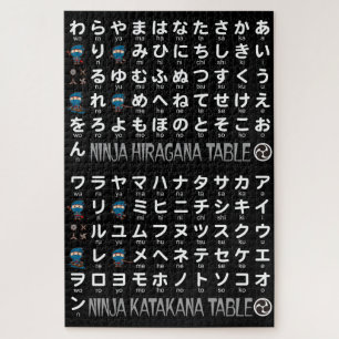 Ninja Boy Japanese Hiragana & Katakana Table Jigsaw Puzzle