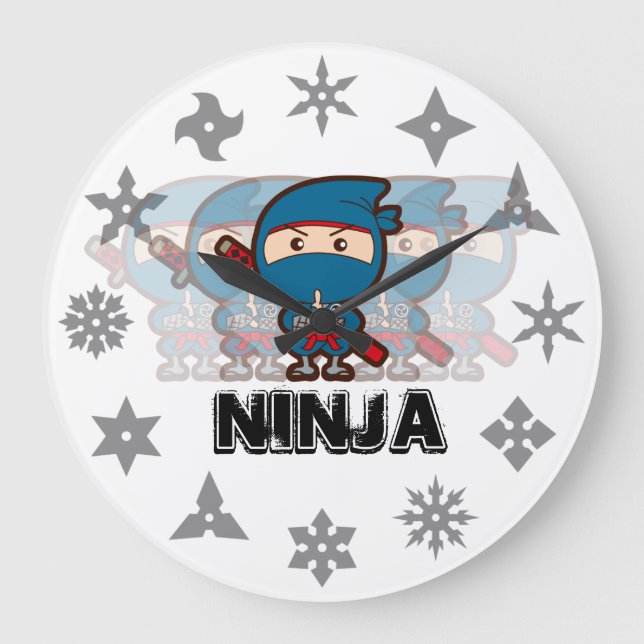Ninja Boy Large Clock (Front)