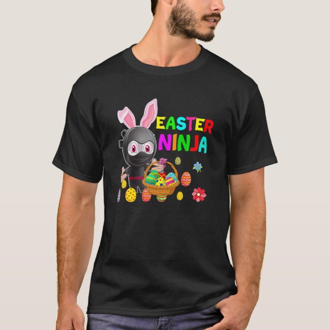 Ninja Bunny Rabbit Egg Cute Easter Day Boys Kids T T-Shirt (Front)