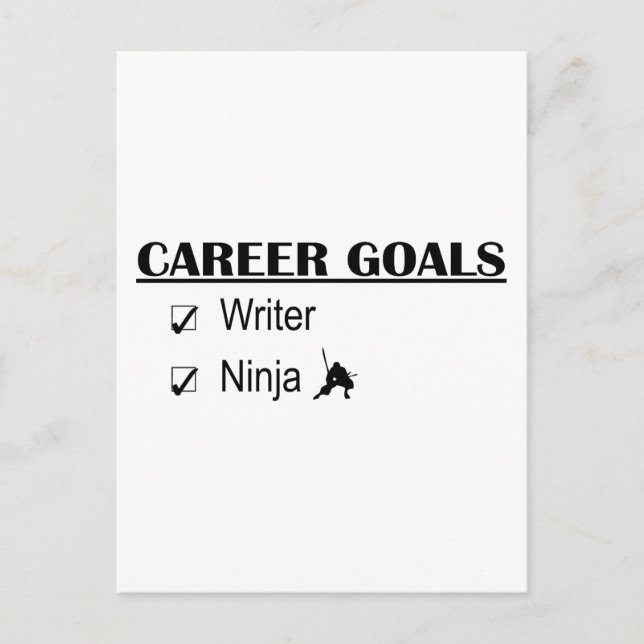Ninja Career Goals - Writer Postcard (Front)