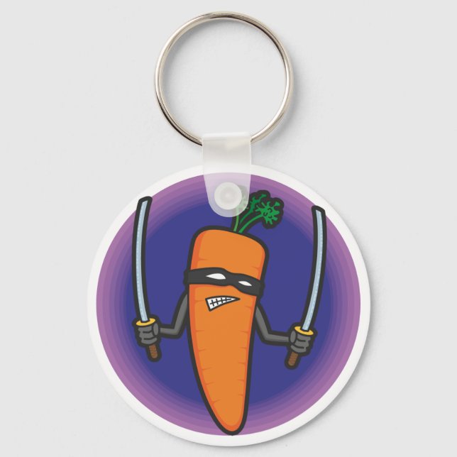 Ninja Carrot Keyring (Front)