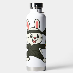 Ninja cartoon Easter bunny/rabbit Water Bottle