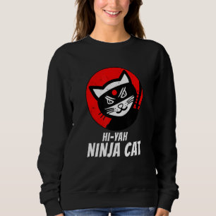 Ninja Cat Distressed Tee For Cat Meow Katana Catzi