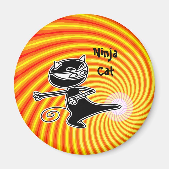 Ninja Cat Firekick Magnet (Front)