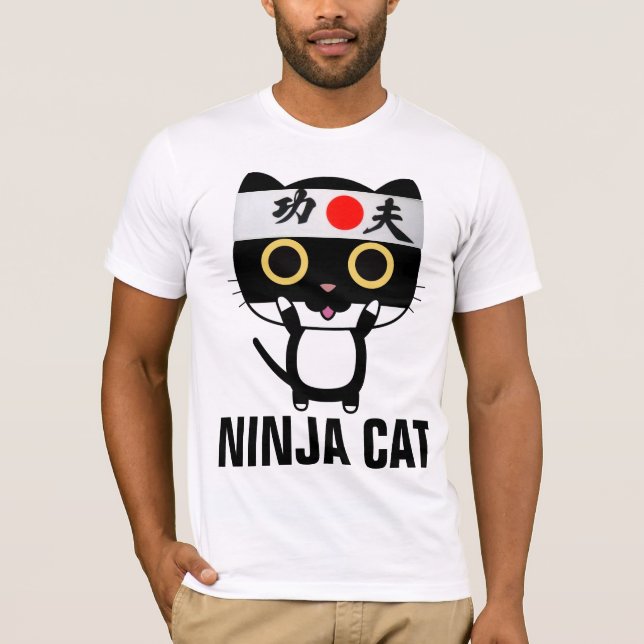 NINJA CAT Funny Mens T-shirts (Front)