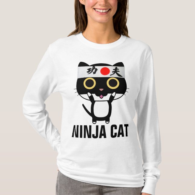 NINJA CAT Funny Mens T-shirts (Front)