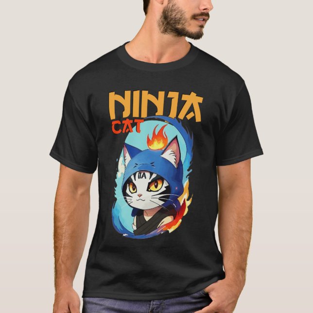 Ninja Cat Hero Poster T-Shirt (Front)