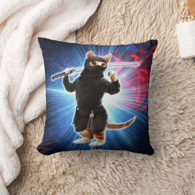 Ninja Cat in space.                                Cushion (Blanket)